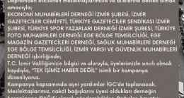 İZMİRLİ GAZETECİLER “TEK İŞİMİZ HABER DEĞİL”