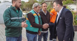 BAŞKAN VEKİLİ DEMİRTAŞ’TAN PARK VE BAHÇELER PERSONELİNE SABAH ZİYARETİ