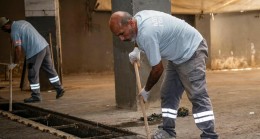 KAPALI PAZAR YERİNDEKİ MAZGALLARDA TEMİZLİK ÇALIŞMASI YAPILDI