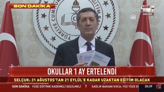 Son dakika: Milli Eğitim Bakanı Ziya Selçuk duyurdu! Okullar 31 Ağustos’ta uzaktan eğitimle açılacak