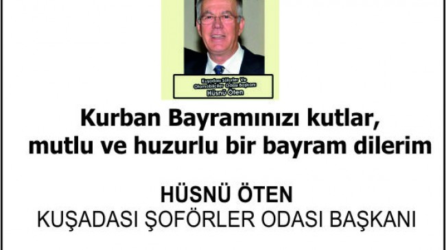 Kuşadası Şoförler Odası’ndan kurban bayramı mesajı