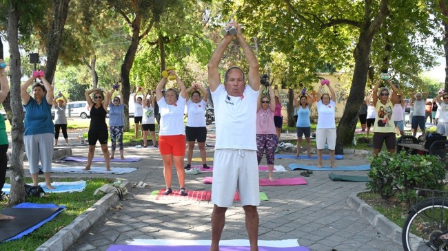 DAVUTLAR VE GÜZELÇAMLI’DA HER SABAH SPOR COŞKUSU YAŞANIYOR