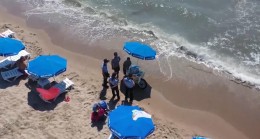 Kuşadası sahilleri drone ile denetleniyor